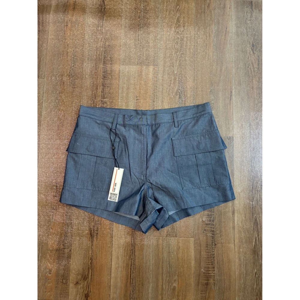 we-ar4 Cargo Shorts Women Large Blue Made In Italy Utility High Rise